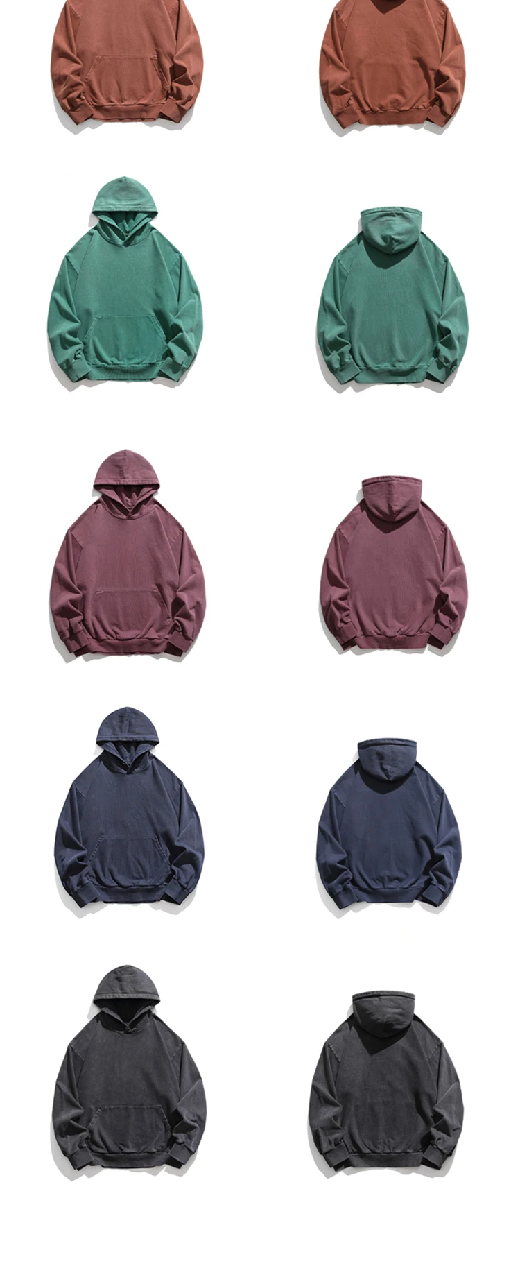 High Quality Vintage Distress Hoodies For Men Siro Spins Double Yarn Couple Sweatshirt Korean Streetwear Hip Hop Pullover Male