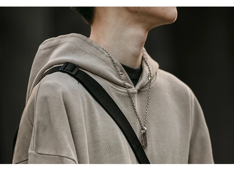 High Quality Vintage Distress Hoodies For Men Siro Spins Double Yarn Couple Sweatshirt Korean Streetwear Hip Hop Pullover Male