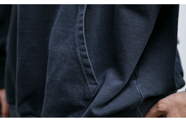 High Quality Vintage Distress Hoodies For Men Siro Spins Double Yarn Couple Sweatshirt Korean Streetwear Hip Hop Pullover Male