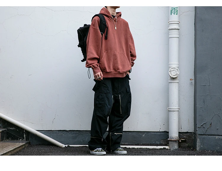 High Quality Vintage Distress Hoodies For Men Siro Spins Double Yarn Couple Sweatshirt Korean Streetwear Hip Hop Pullover Male