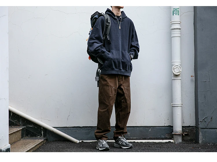High Quality Vintage Distress Hoodies For Men Siro Spins Double Yarn Couple Sweatshirt Korean Streetwear Hip Hop Pullover Male