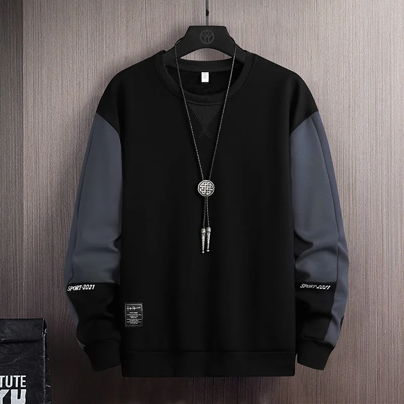 2026 Men Casual Sweatshirt Hoodie Men Harajuku Streetwear Pullover Male Patchwork Loose O-Neck Fashion Hip Hop Hoodies