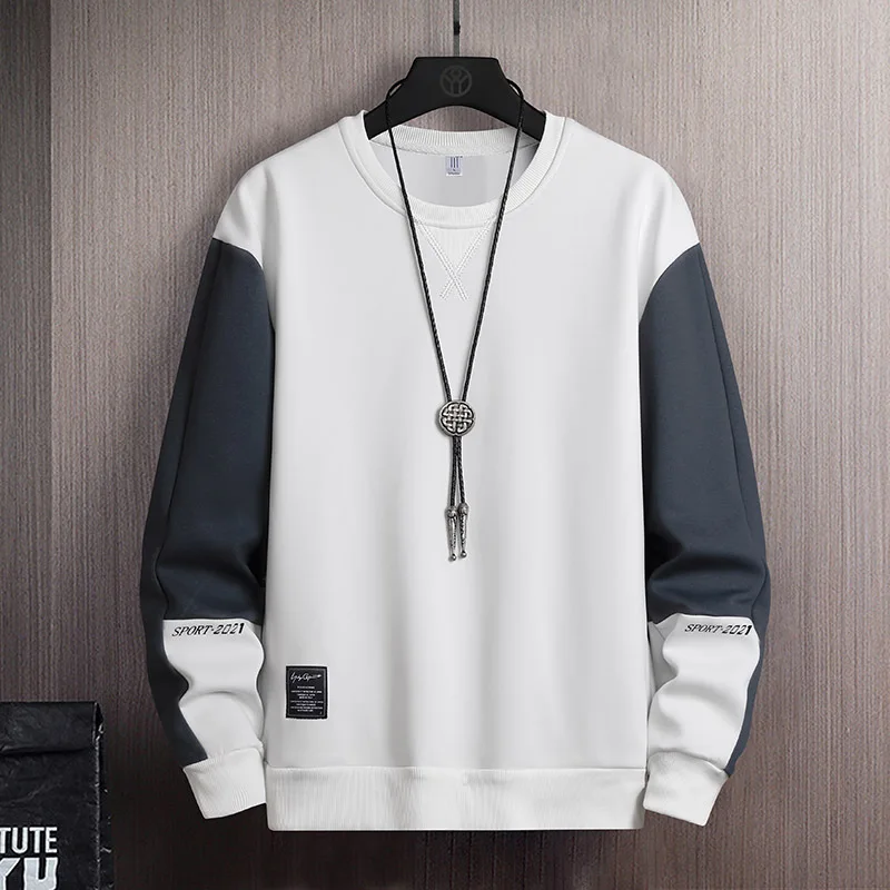 2026 Men Casual Sweatshirt Hoodie Men Harajuku Streetwear Pullover Male Patchwork Loose O-Neck Fashion Hip Hop Hoodies