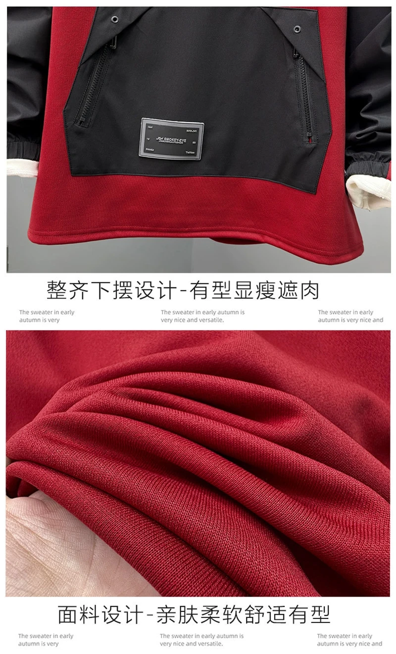 American style multi pocket workwear hooded sweatshirt men autumn casual sports oversized sweatshirt trendy 13xl 190kg 12XL 10XL