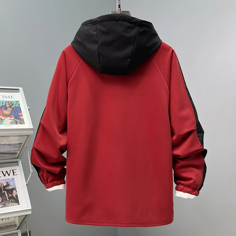 American style multi pocket workwear hooded sweatshirt men autumn casual sports oversized sweatshirt trendy 13xl 190kg 12XL 10XL