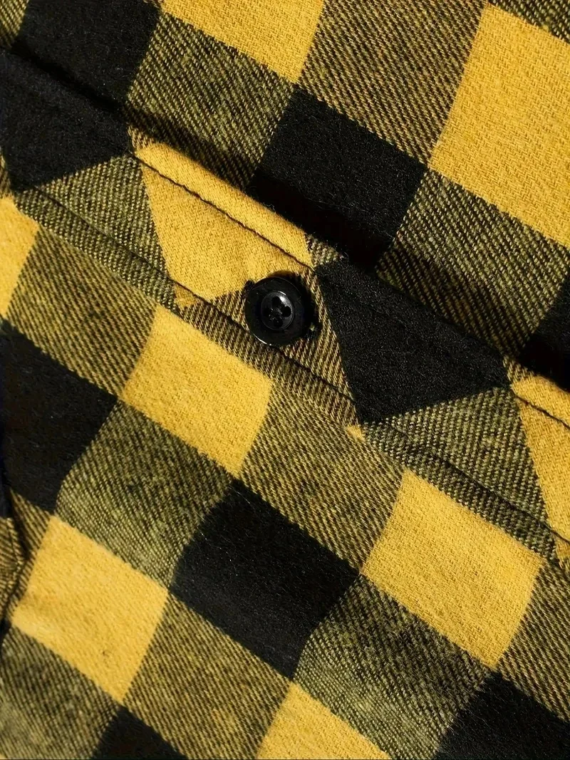 Spring Autumn Men Hoodie Sweatshirt Classic Plaid Casual Button Hooded Long Sleeve Coat Double Pockets Hoodie Men Cardigan Tops