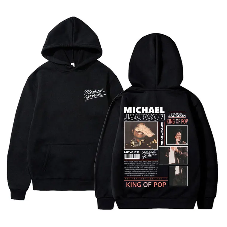 Michael Jackson King of Pop Graphic Hoodie Men Women Vintage Gothic Rock Sweatshirt Male Hip Hop Punk Oversized Pullover Hoodies