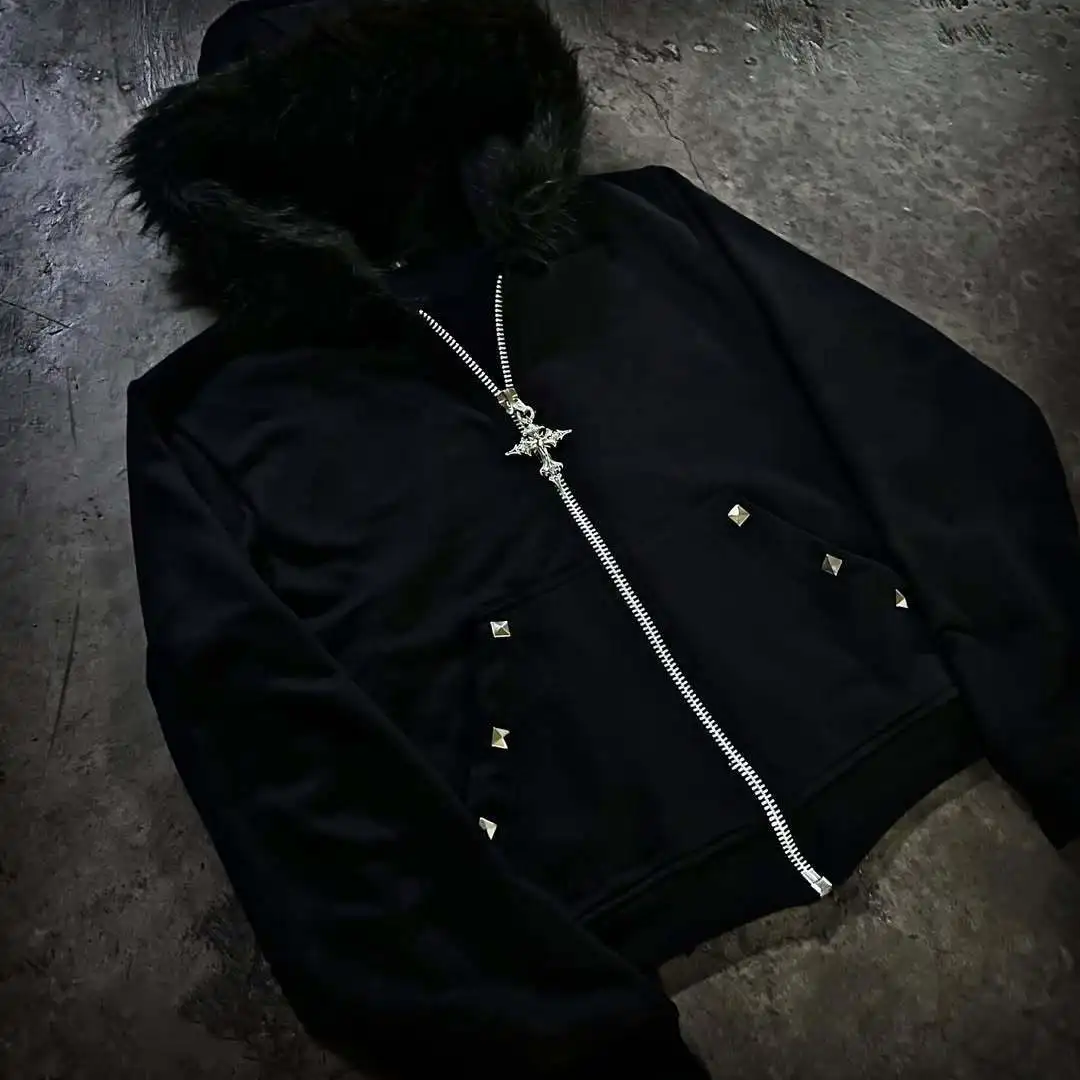 Y2K Sherpa Fleece Zip Up Hoodie Oversized Retro Streetwear Vintage 2000s Winter Warm Unisex Hooded Sweatshirt Women Men