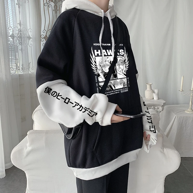 My Hero Academia Anime Hoodies Boku no Hero Academia Cool Eagle Boy Hawks Men Women Winter Long Sleeve Manga Harajuku Sweatshirt