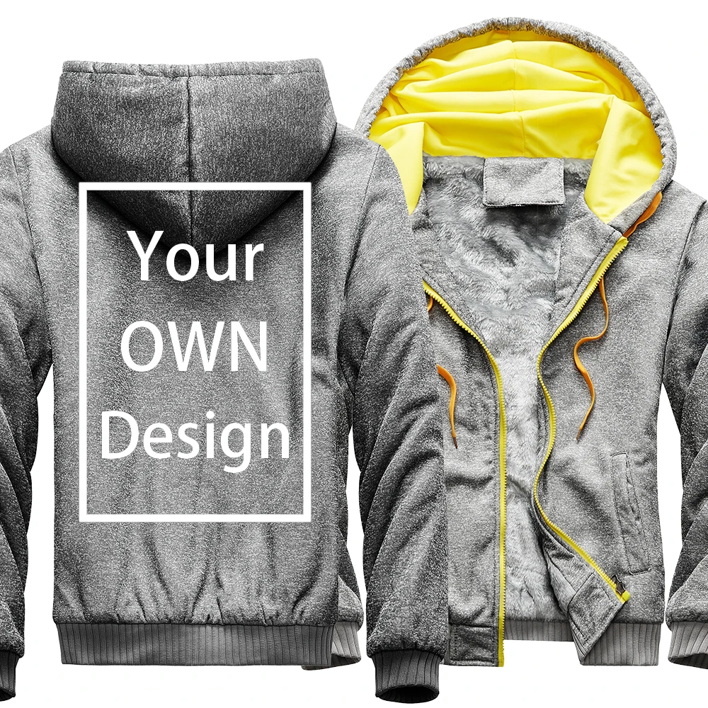 Your OWN Design Brand Logo/Picture Custom Men Women DIY Winter Thick Hoodies Sweatshirt Casual Hoody Clothes 24 Color Loose COAT