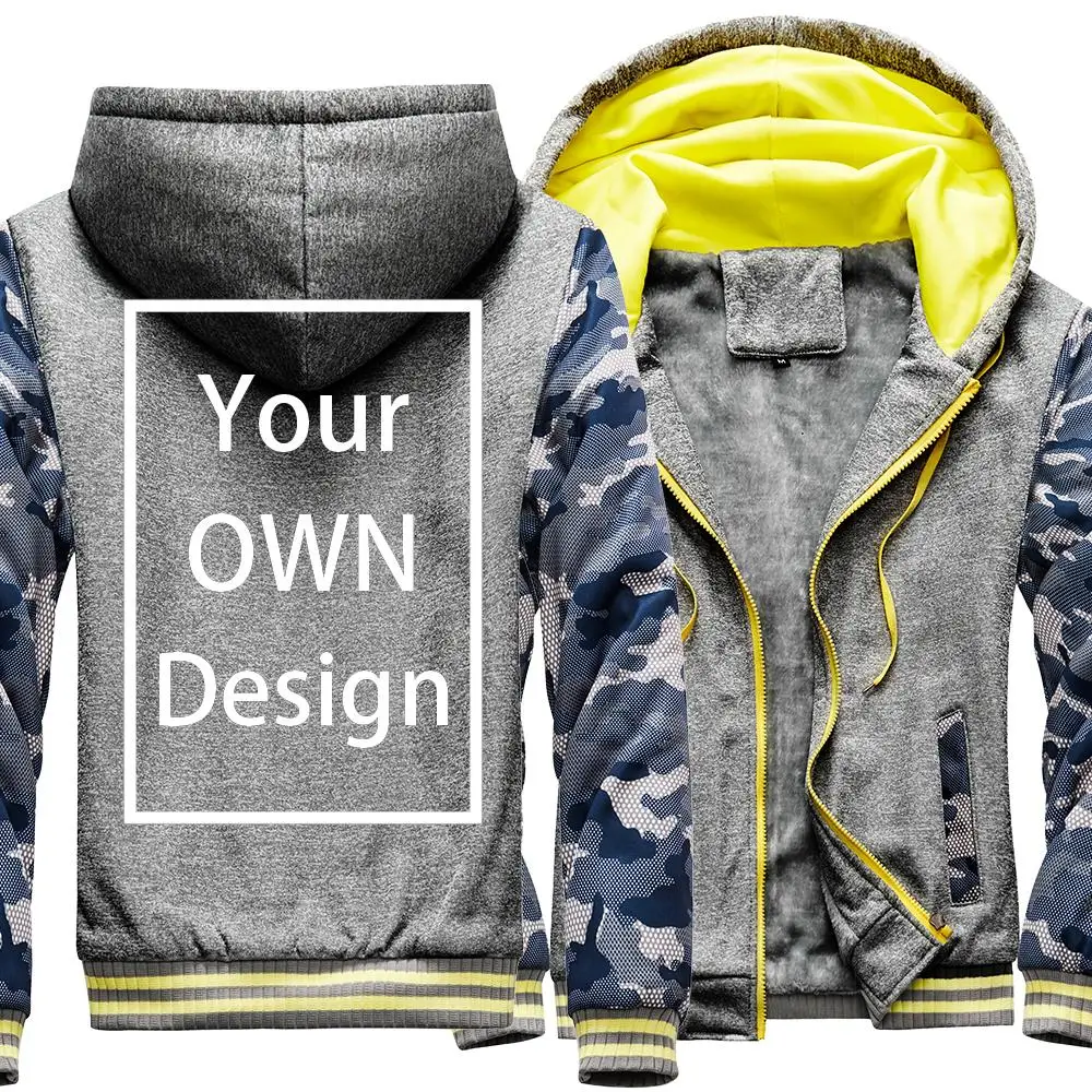 Your OWN Design Brand Logo/Picture Custom Men Women DIY Winter Thick Hoodies Sweatshirt Casual Hoody Clothes 24 Color Loose COAT