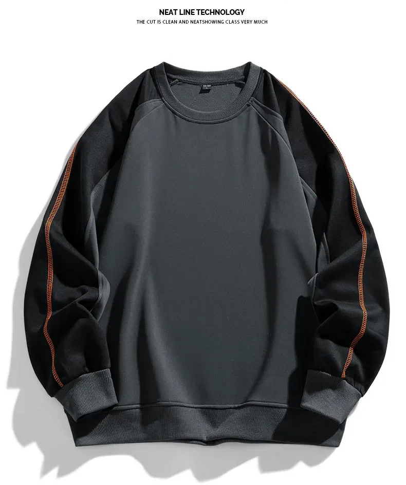 TFETTERS Brand 2026 Sweatshirts for Male Long Sleeve Loose O Neck Fashion Casual Pullover Man Motion Oversize Winter Clothing