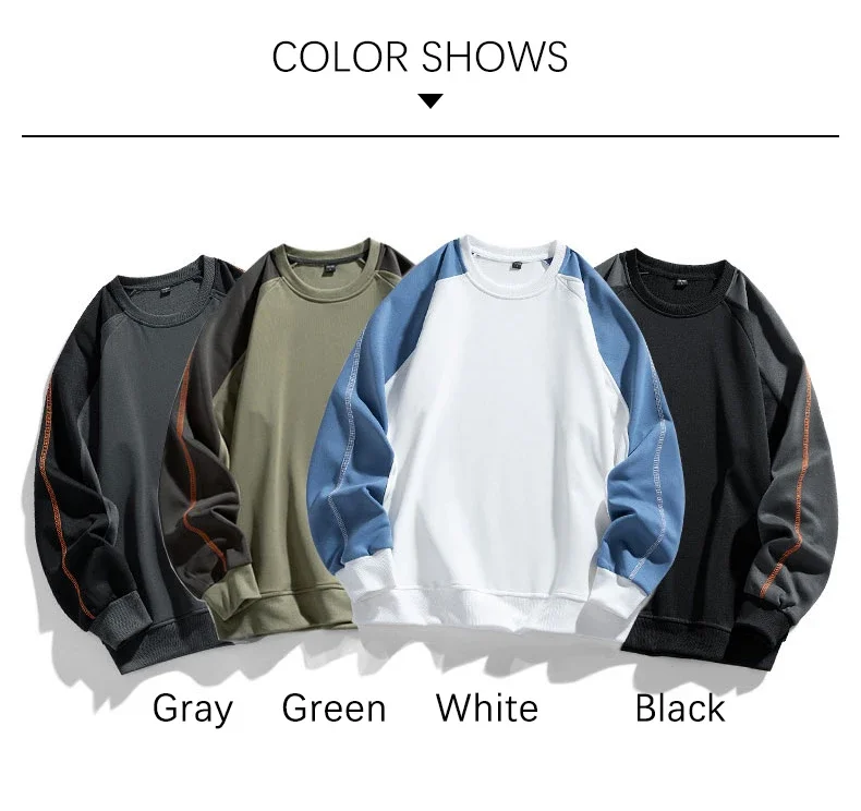TFETTERS Brand 2026 Sweatshirts for Male Long Sleeve Loose O Neck Fashion Casual Pullover Man Motion Oversize Winter Clothing