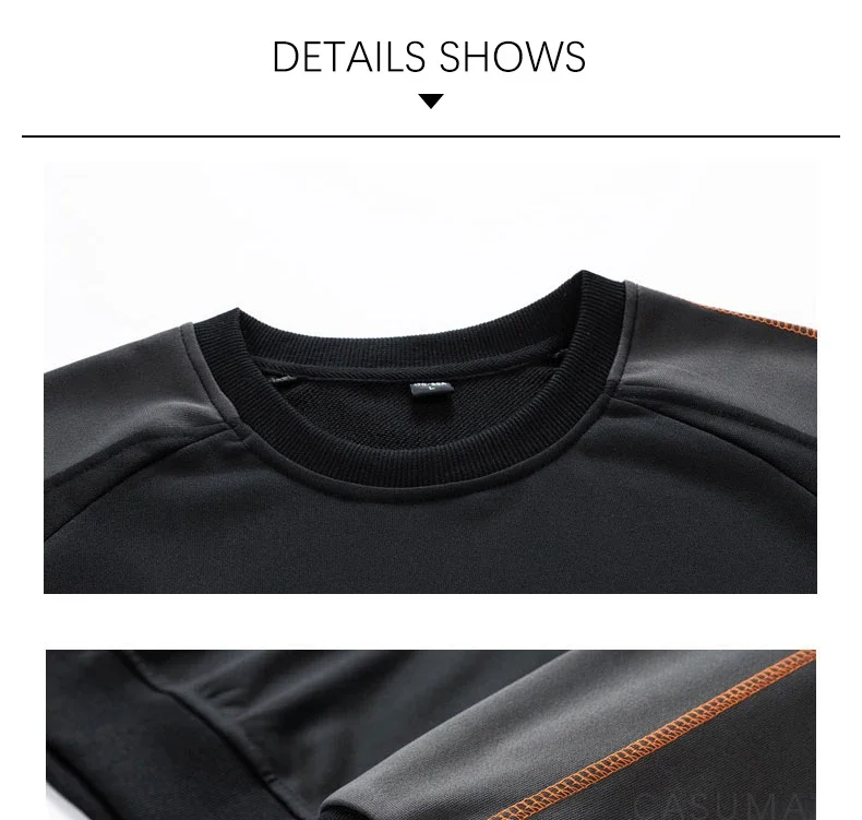 TFETTERS Brand 2026 Sweatshirts for Male Long Sleeve Loose O Neck Fashion Casual Pullover Man Motion Oversize Winter Clothing