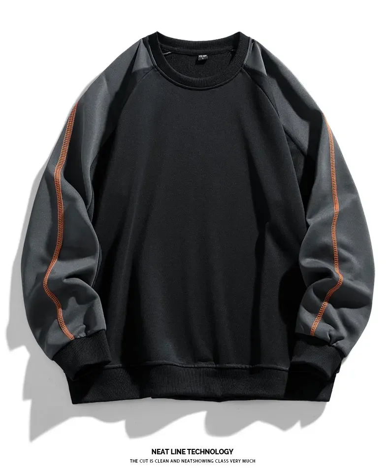 TFETTERS Brand 2026 Sweatshirts for Male Long Sleeve Loose O Neck Fashion Casual Pullover Man Motion Oversize Winter Clothing