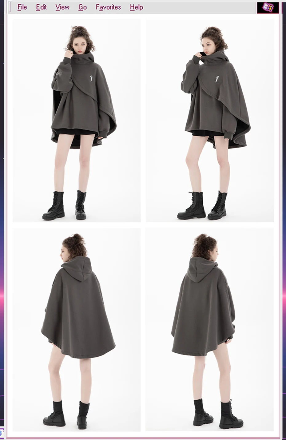 ARENS Fashion Cloak Hoodies Men Techwear Streetwear Hoodie Pullovers Black Gray Darkwear Oversized High Collar Sweatshirt Unisex