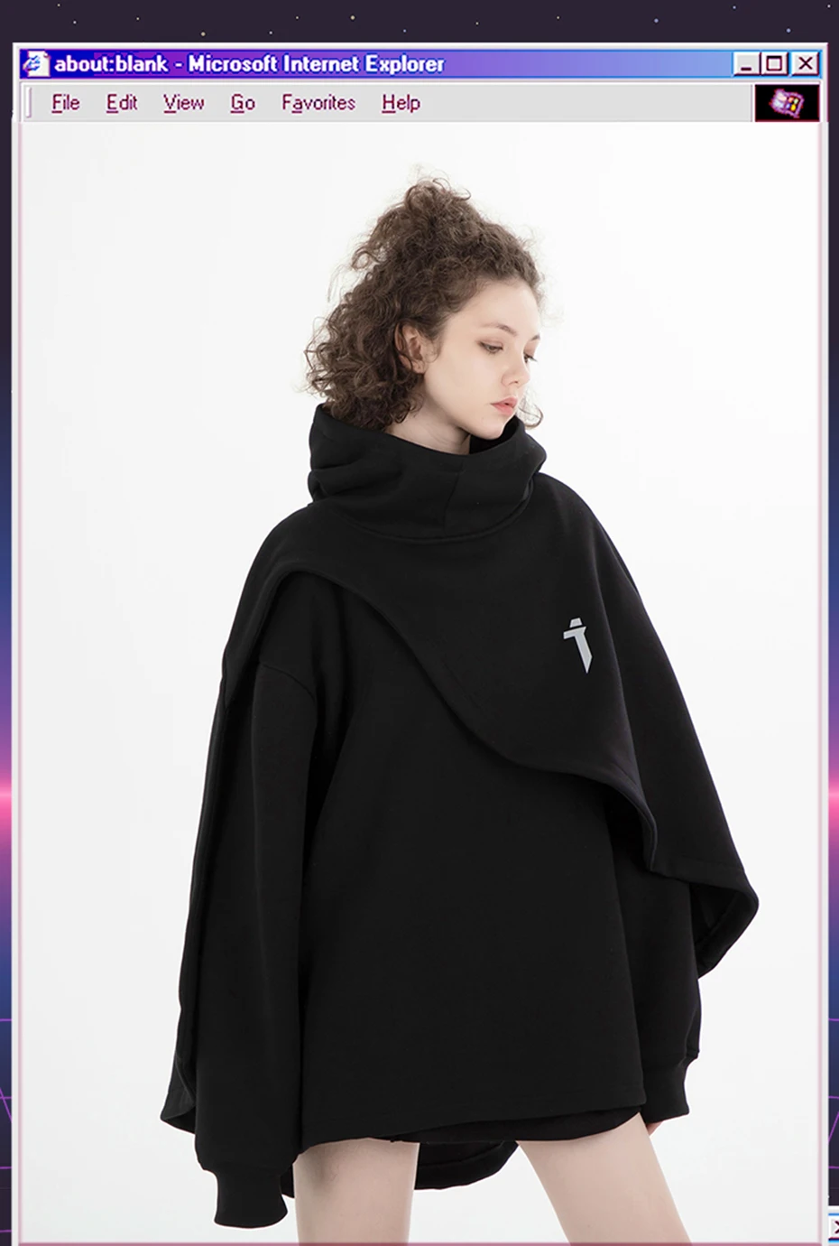 ARENS Fashion Cloak Hoodies Men Techwear Streetwear Hoodie Pullovers Black Gray Darkwear Oversized High Collar Sweatshirt Unisex