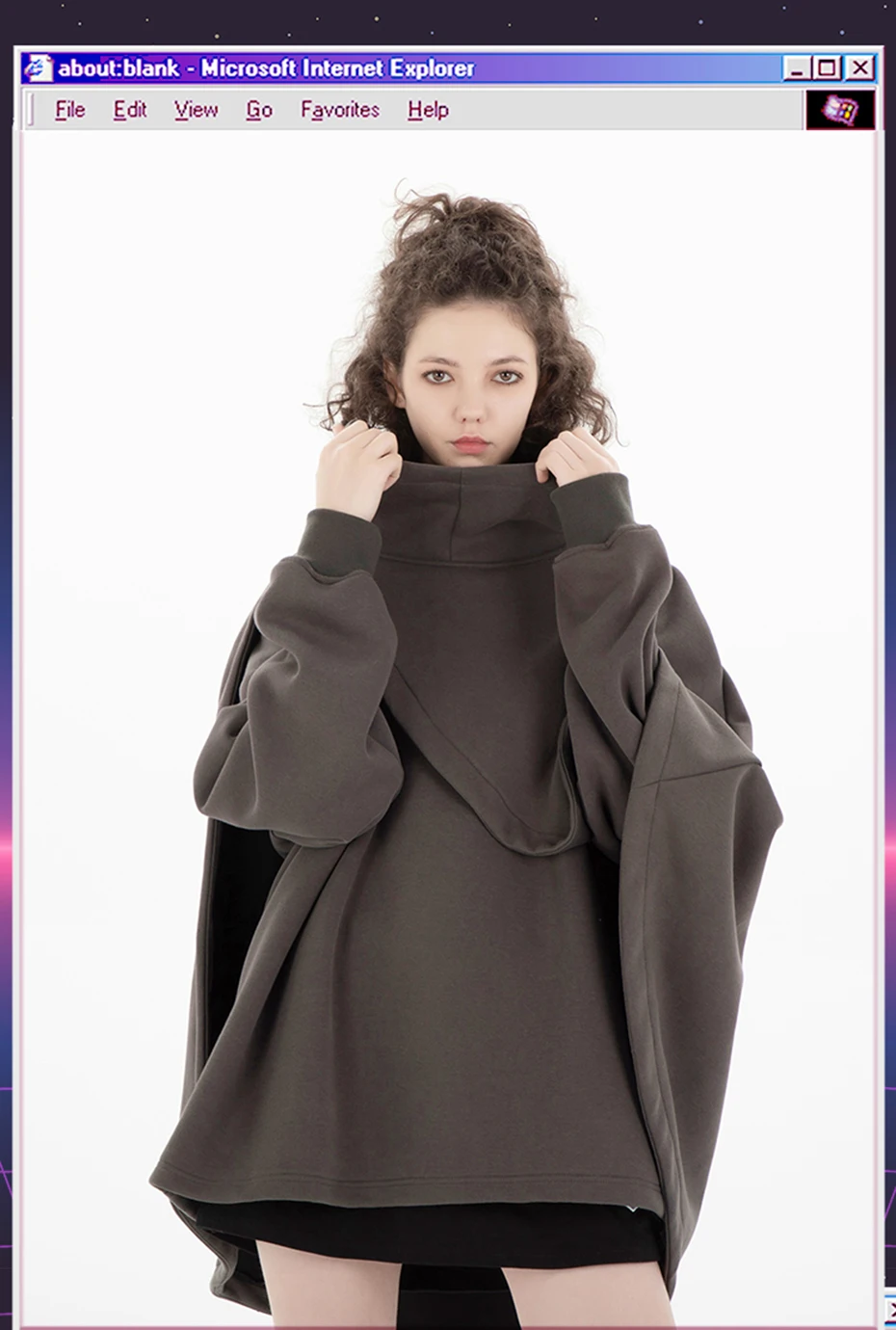 ARENS Fashion Cloak Hoodies Men Techwear Streetwear Hoodie Pullovers Black Gray Darkwear Oversized High Collar Sweatshirt Unisex