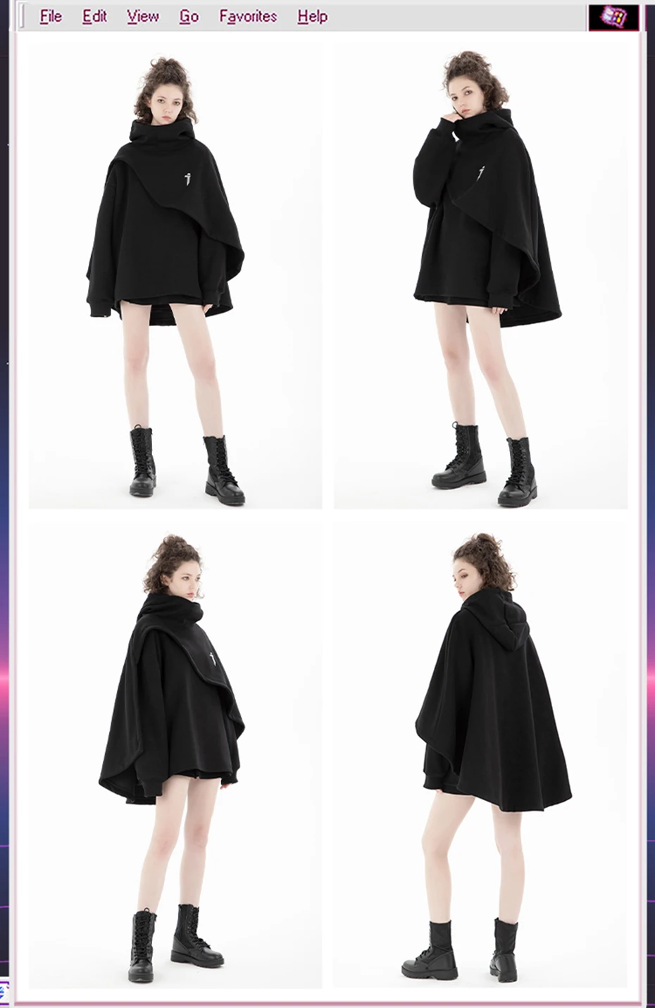 ARENS Fashion Cloak Hoodies Men Techwear Streetwear Hoodie Pullovers Black Gray Darkwear Oversized High Collar Sweatshirt Unisex