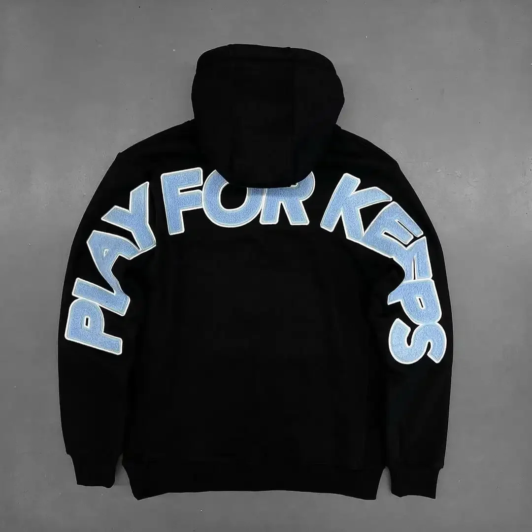 Hoodie men's 2025 American street hip-hop punk fashion oversized sports shirt women's retro letter Harajuku Y2K casual loose fit