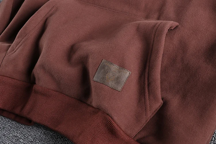 Autumn Winter American Retro 500g Heavyweight Hooded Hoodies Men's Pure Cotton Washed Youth Thickened Velvet Casual Sweatshirt
