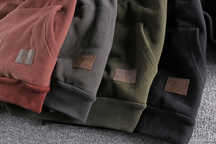 Autumn Winter American Retro 500g Heavyweight Hooded Hoodies Men's Pure Cotton Washed Youth Thickened Velvet Casual Sweatshirt
