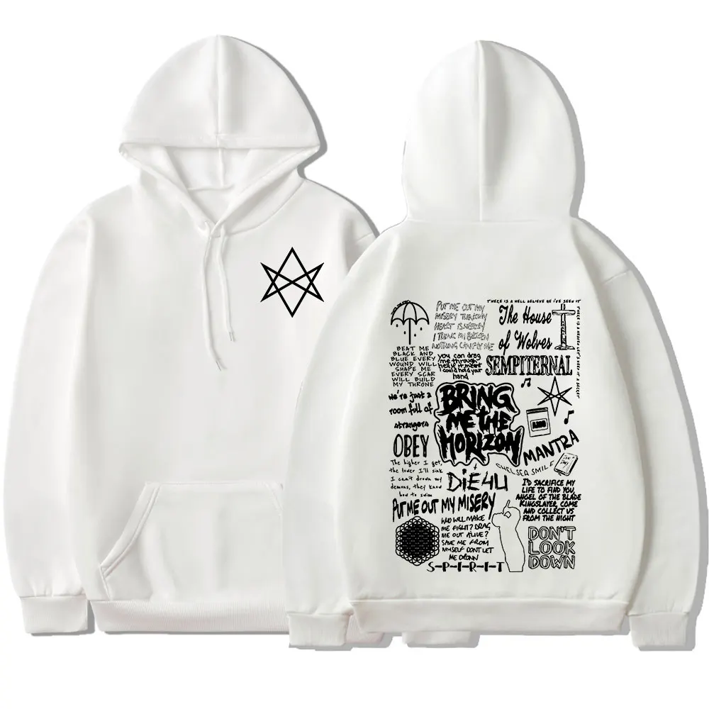 BringMe TheHorizon Hoodies BMTH Heavy Metal Rock Band Sweatshirts Men Women Oversized Casual Vintage Pullovers Jacket Streetwear