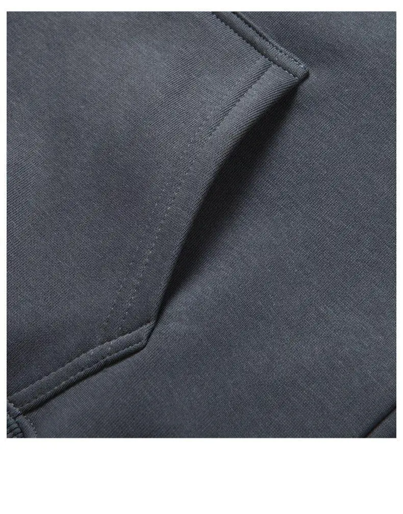 Zipper Hooded Sweatshirt Autumn Winter Fleece-lined Warm Composite Cardigan Pure Cotton Casual Men Women Base Solid Color Y2k