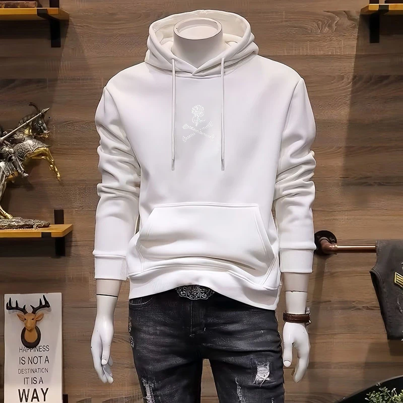 Hoodie Street Sports Cartoon Iron Drill Pattern Hoodie Casual Everything Plus Cashmere Fashion Hoodie