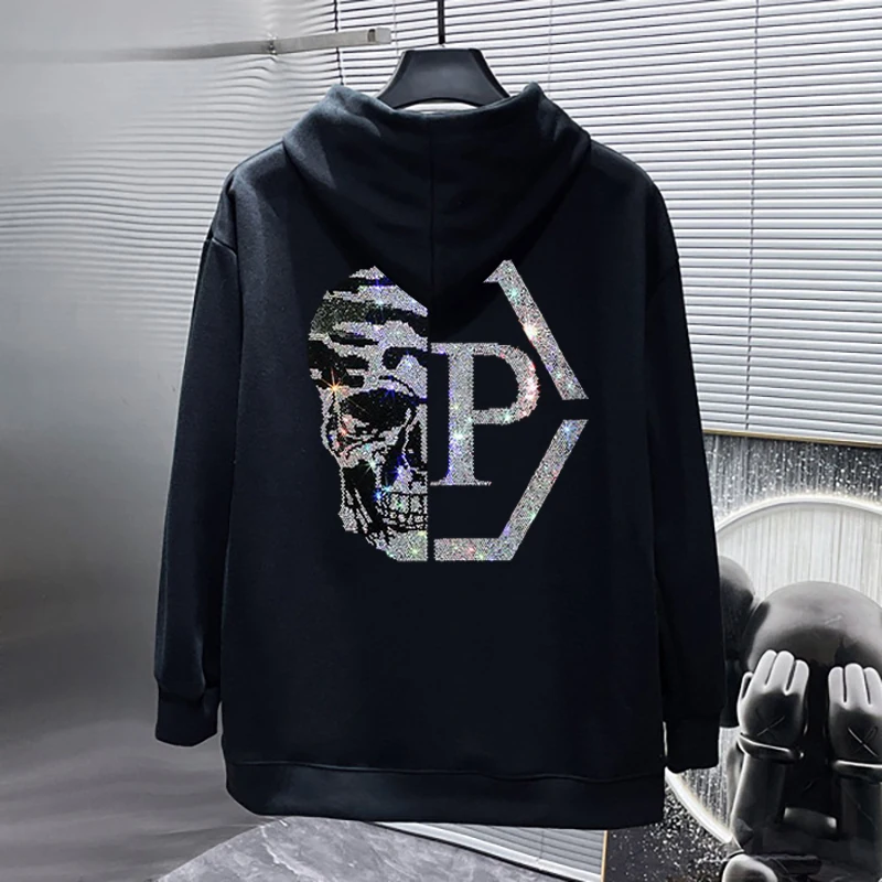 Hoodie Street Sports Cartoon Iron Drill Pattern Hoodie Casual Everything Plus Cashmere Fashion Hoodie