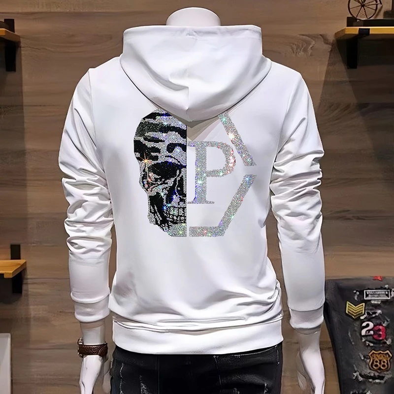 Hoodie Street Sports Cartoon Iron Drill Pattern Hoodie Casual Everything Plus Cashmere Fashion Hoodie