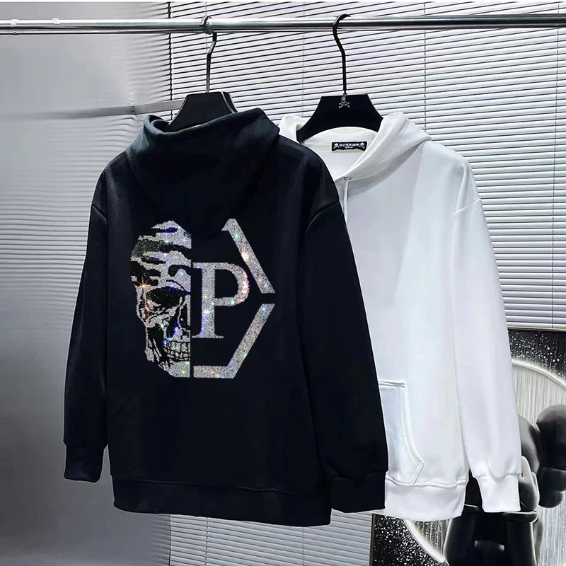 Hoodie Street Sports Cartoon Iron Drill Pattern Hoodie Casual Everything Plus Cashmere Fashion Hoodie