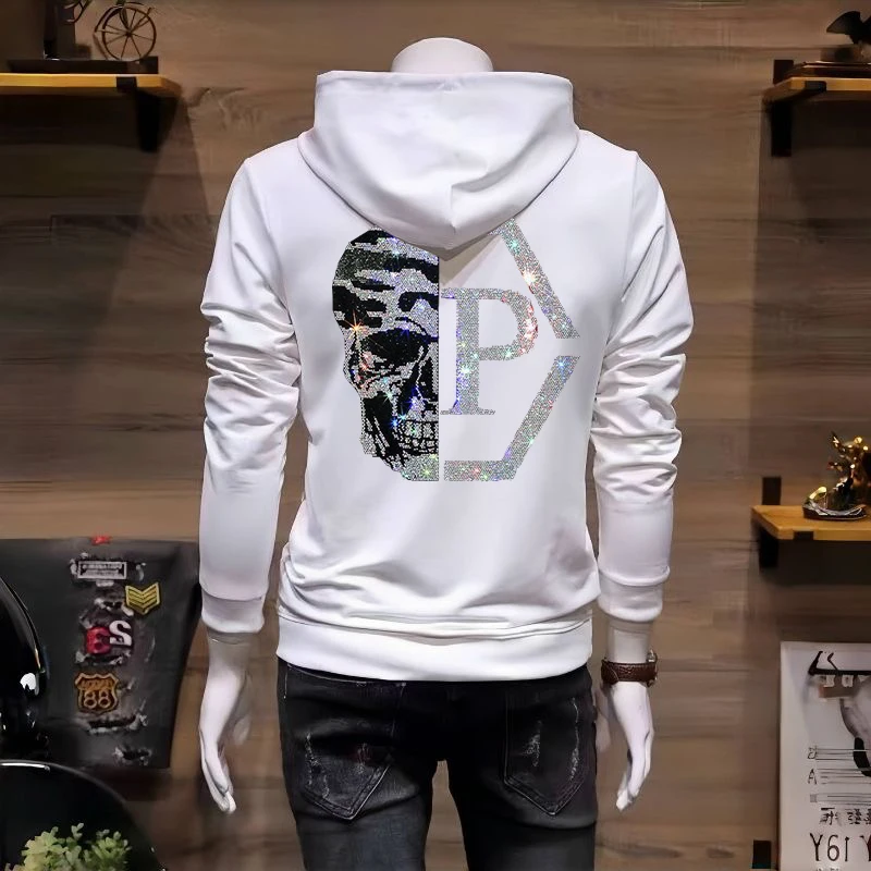Hoodie Street Sports Cartoon Iron Drill Pattern Hoodie Casual Everything Plus Cashmere Fashion Hoodie