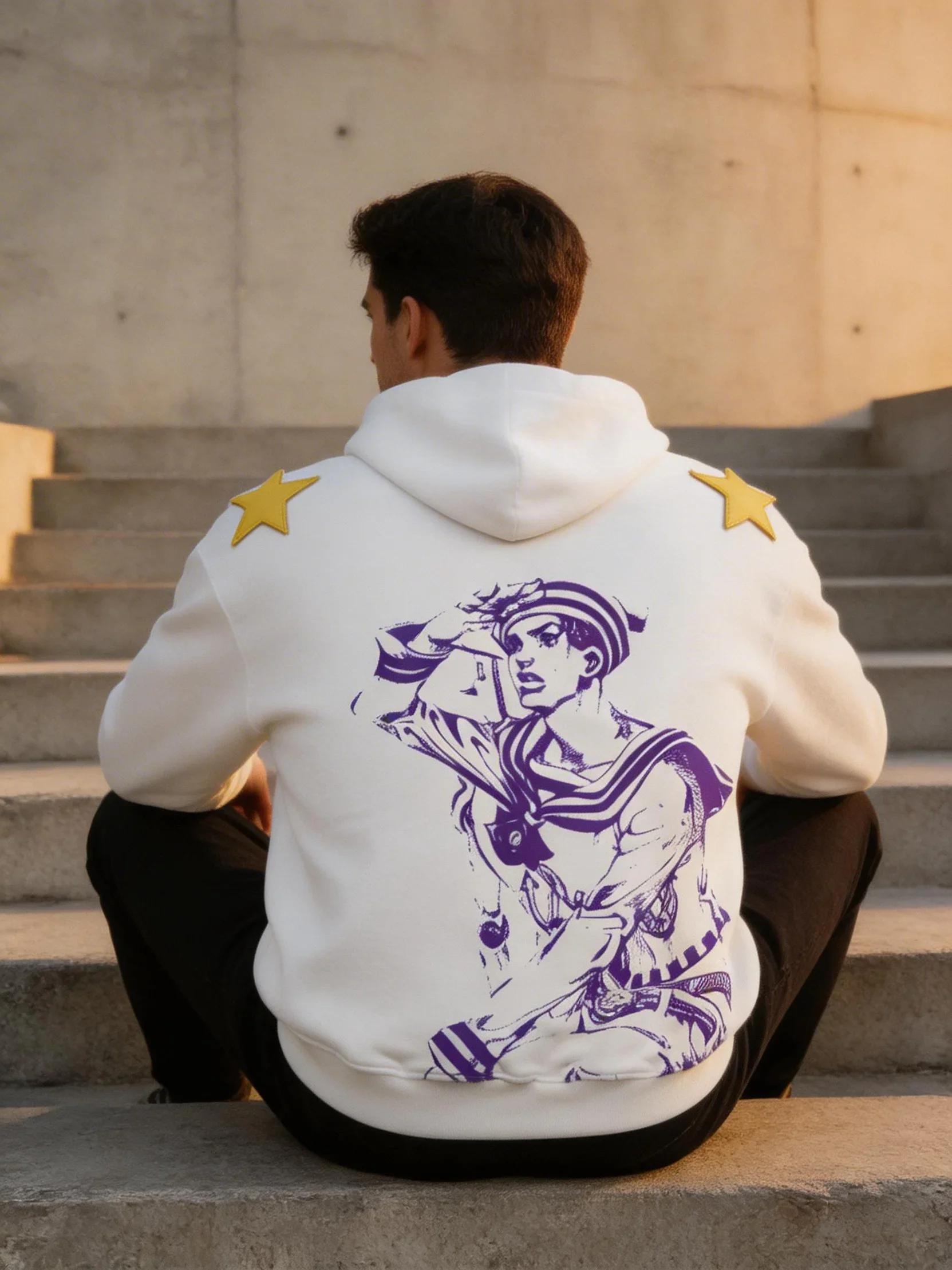 Jojo Bizarre Adventure Star Design Hoodies Women Men Zip Anime Hoodie Harajuku Streetwear Sweatshirt Y2k Men Clothing
