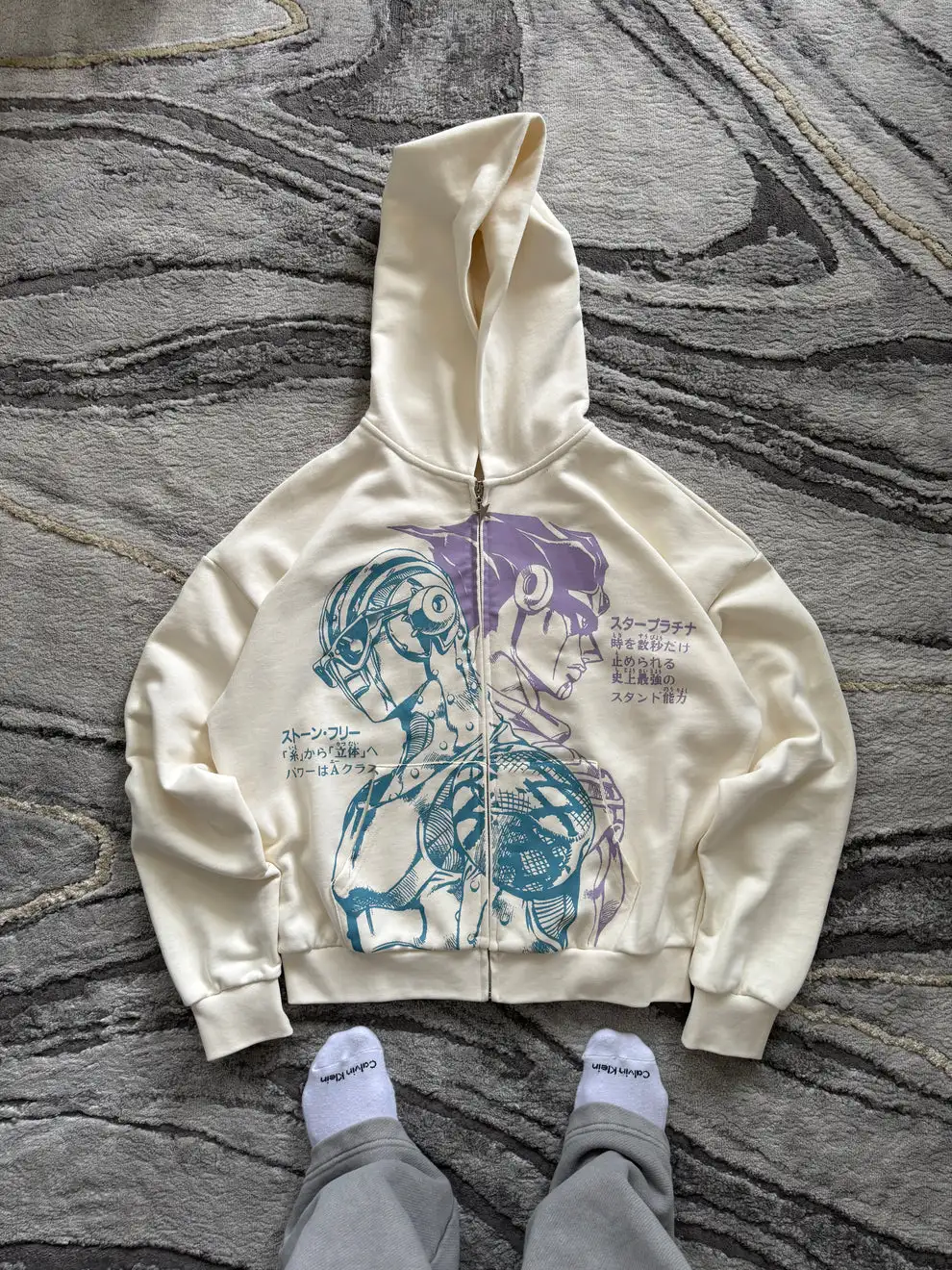 Jojo Bizarre Adventure Star Design Hoodies Women Men Zip Anime Hoodie Harajuku Streetwear Sweatshirt Y2k Men Clothing