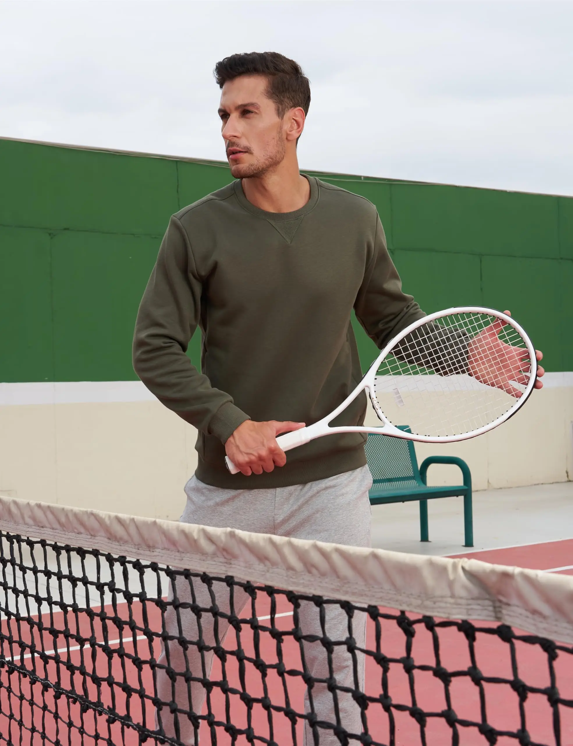 TACVASEN Winter Fleece Crewneck Sweatshirt Mens Warm Midweight Casual Long Sleeve Pullover Pocket Sports Sweatshirt Basic Tops