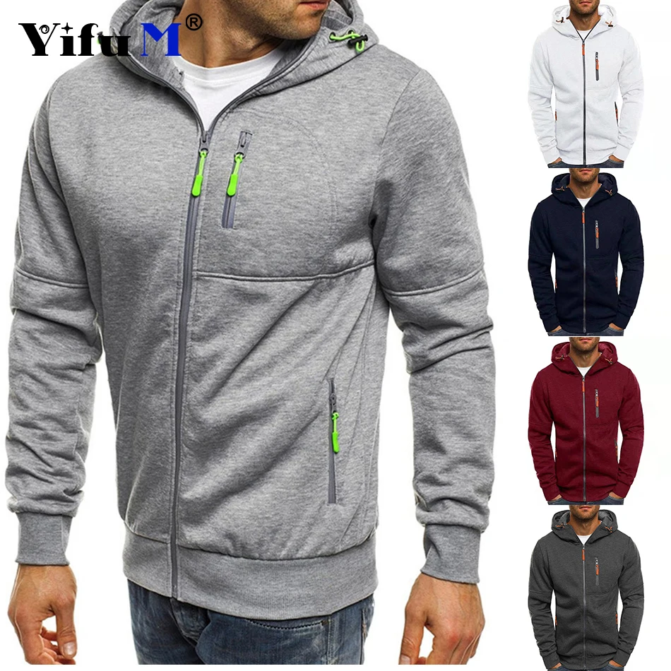 Custom Your Logo Men's Hoodies DIY Printed Sweatshirts Zipper for Male Hoody Sweatshirt Fleece Cardigan Hooded Jacket Autumn New