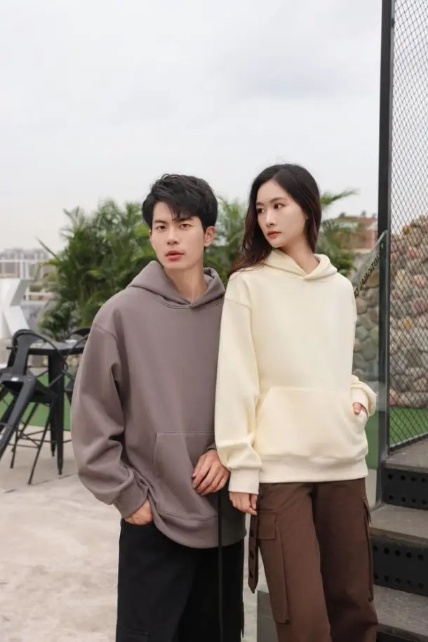 480GSM Winter Men's 100% Cotton Oversized Hoodies No String Casual Streetwear Sporty Hooded Sweatshirts Heavy Fleece Pullovers