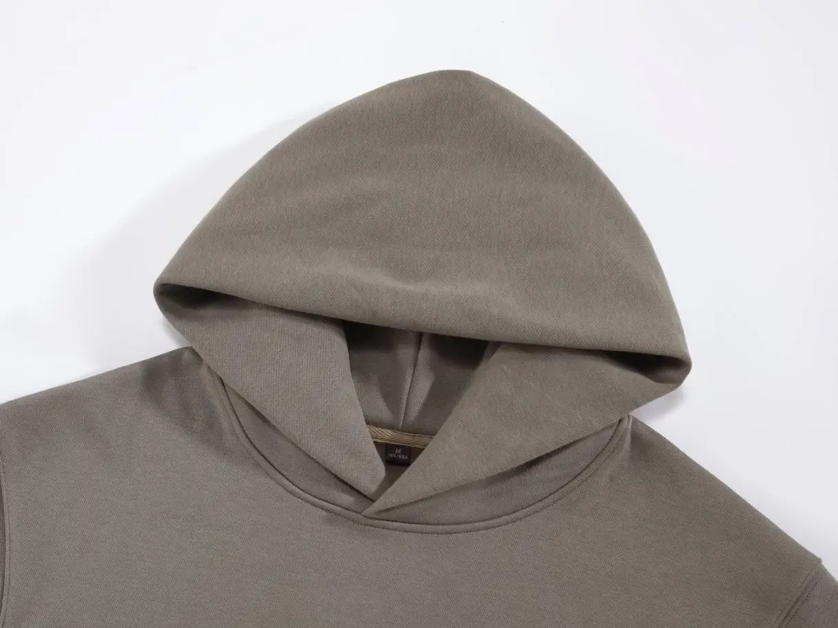 480GSM Winter Men's 100% Cotton Oversized Hoodies No String Casual Streetwear Sporty Hooded Sweatshirts Heavy Fleece Pullovers