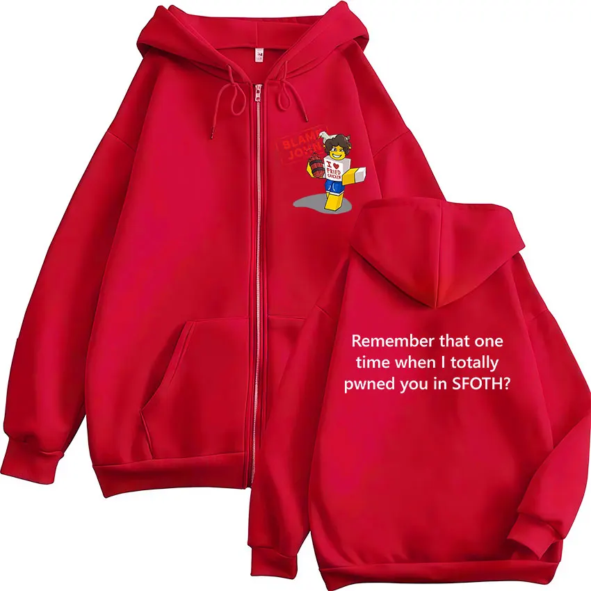 Funny Blame John Shedletsky Forsaken Meme Zipper Hoodie Men Women's Fleece Fashion Long Sleeve Oversized Zipper Sweatshirt Tops