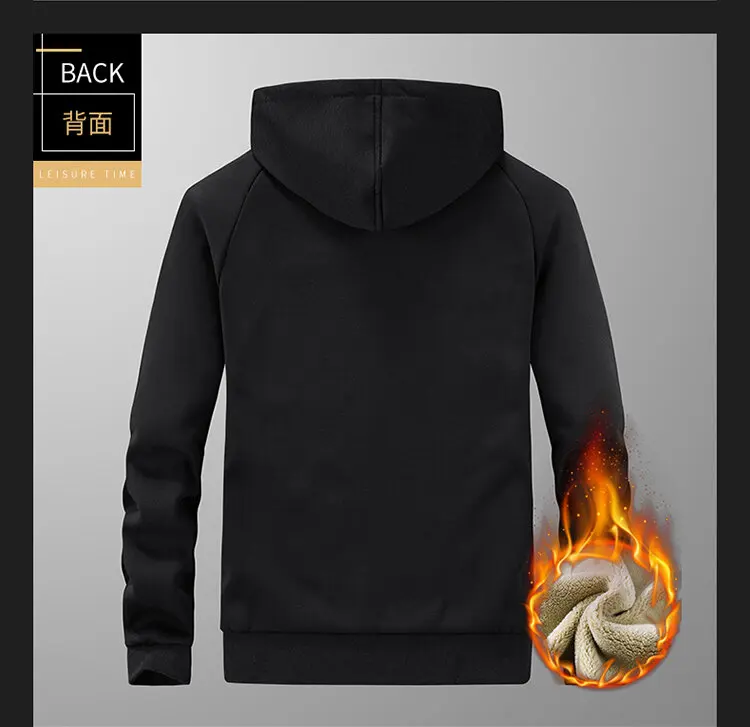 High Quality Male Warm Cashmere hoodies Men Sportswear Jackets Male sweatshirt Fleece Men's Jacket Winter Lamb Fleece hoody Mens