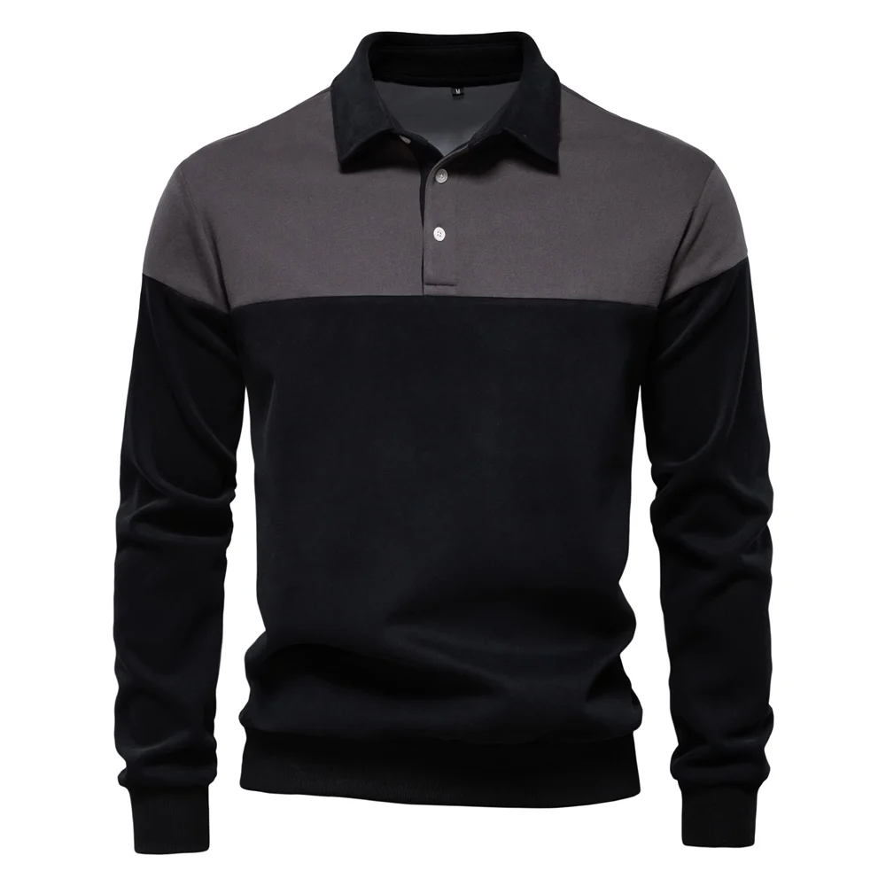 AIOPESON Men's Premium Cotton Sweatshirt Color Block Sweatshirt Long Sleeve Business Casual Social Sweatshirt
