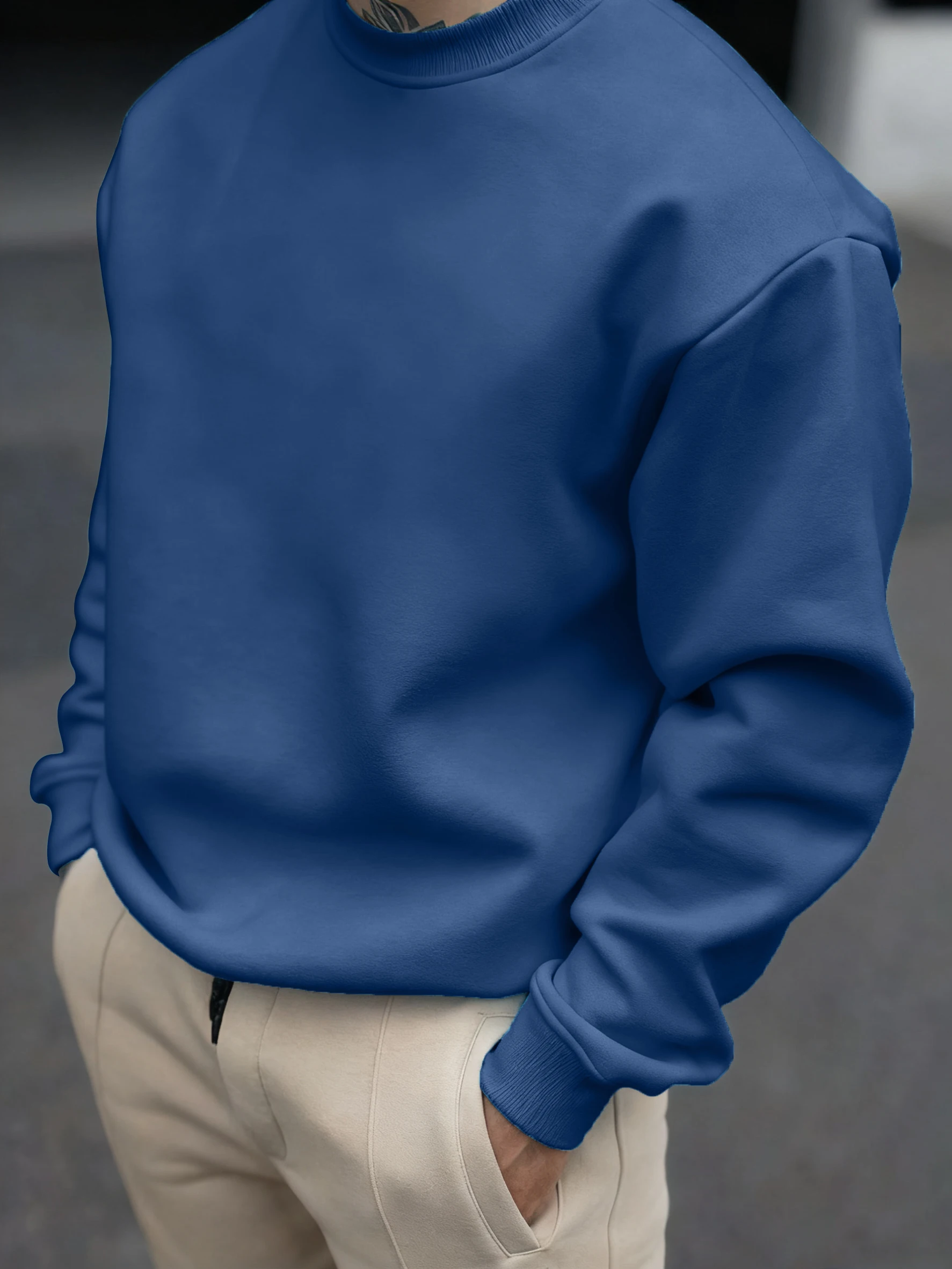 Mens Soft Autumn Sweatshirts Street Business Pullovers Comfortable Basics Tops Sport Casual Sportswears Daily All-Match Clothing