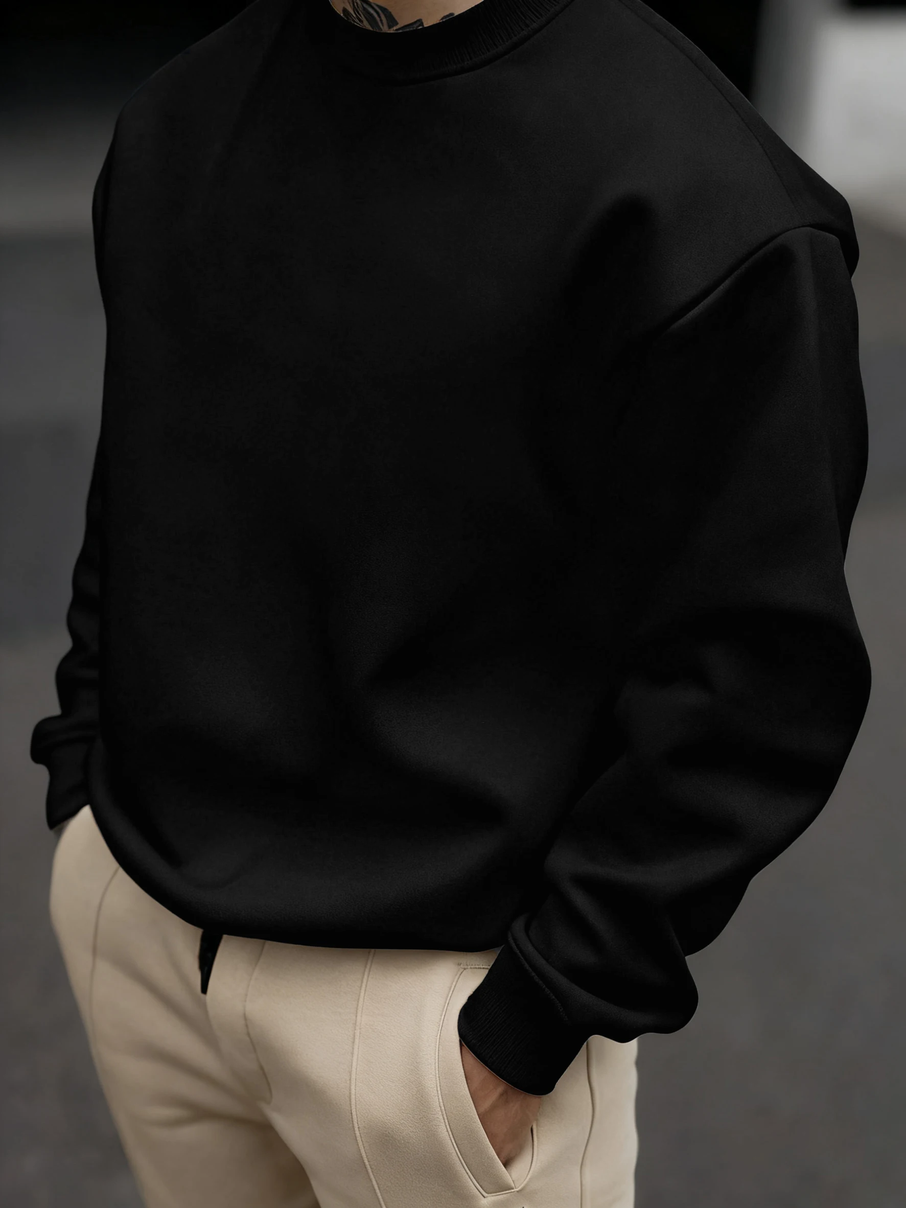 Mens Soft Autumn Sweatshirts Street Business Pullovers Comfortable Basics Tops Sport Casual Sportswears Daily All-Match Clothing