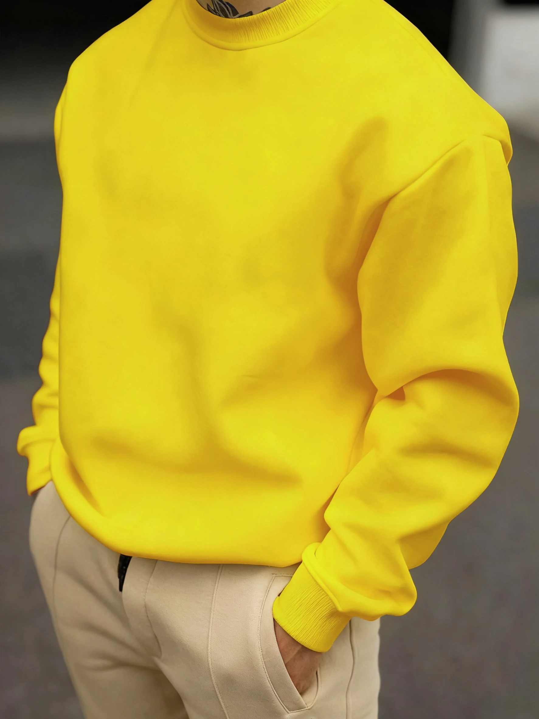 Mens Soft Autumn Sweatshirts Street Business Pullovers Comfortable Basics Tops Sport Casual Sportswears Daily All-Match Clothing