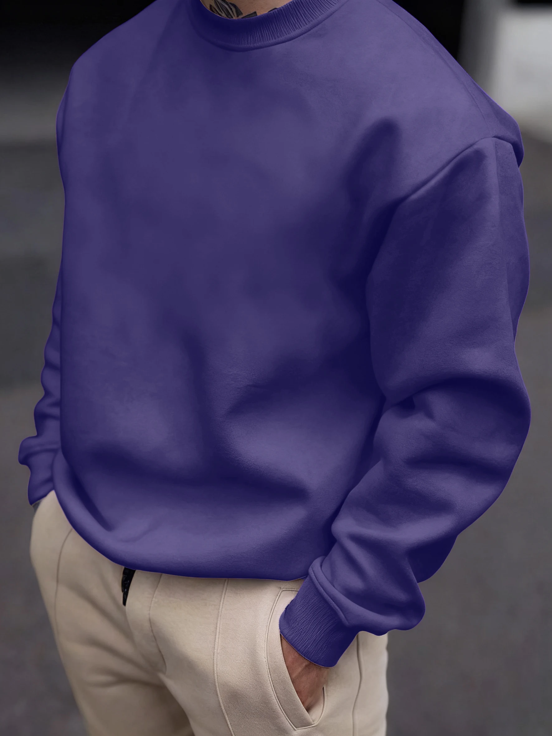 Mens Soft Autumn Sweatshirts Street Business Pullovers Comfortable Basics Tops Sport Casual Sportswears Daily All-Match Clothing