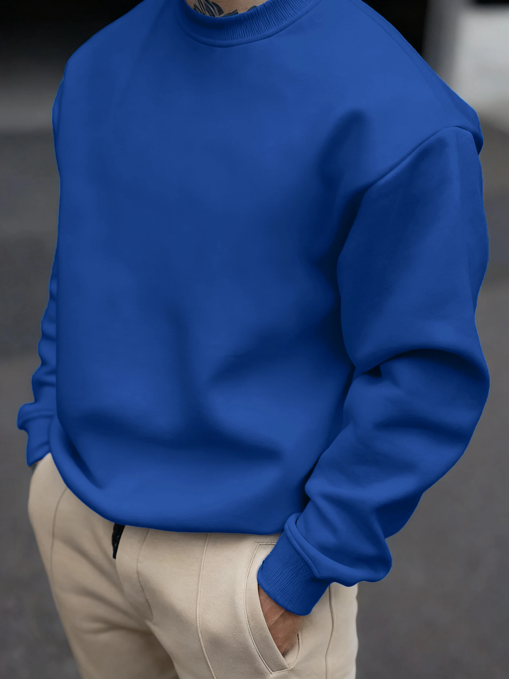 Mens Soft Autumn Sweatshirts Street Business Pullovers Comfortable Basics Tops Sport Casual Sportswears Daily All-Match Clothing