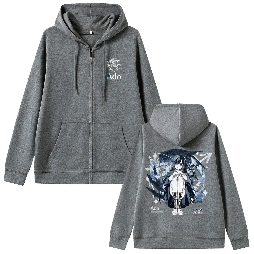 Ado World Tour 2025 Hibana Zipper Hoodie Men Women Fashion Japanese Style Zip Up Jacket Unisex Casual Fleece Zip Up Sweatshirt