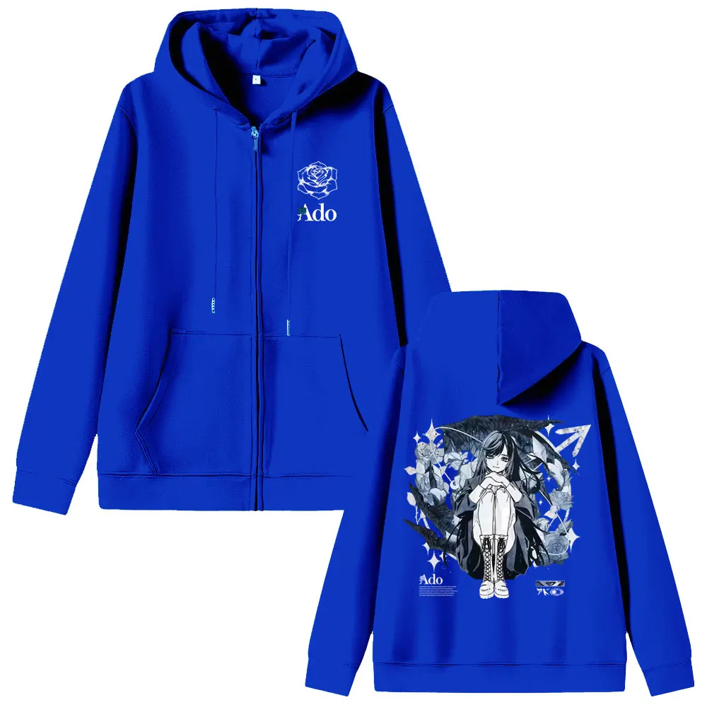 Ado World Tour 2025 Hibana Zipper Hoodie Men Women Fashion Japanese Style Zip Up Jacket Unisex Casual Fleece Zip Up Sweatshirt