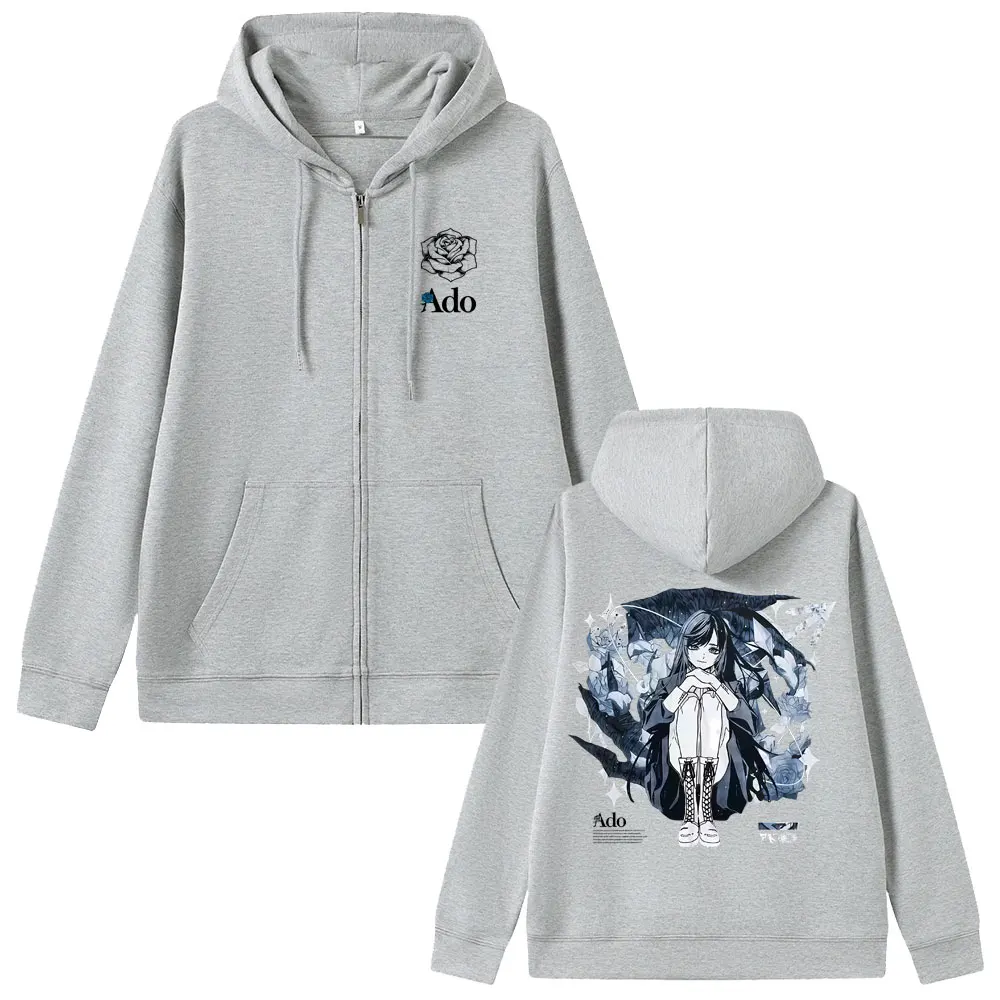 Ado World Tour 2025 Hibana Zipper Hoodie Men Women Fashion Japanese Style Zip Up Jacket Unisex Casual Fleece Zip Up Sweatshirt